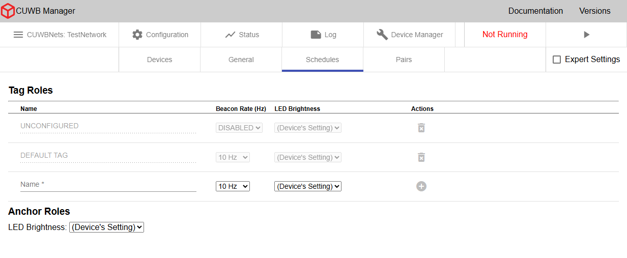 Configuration - Schedules in MultiRange, Basic View