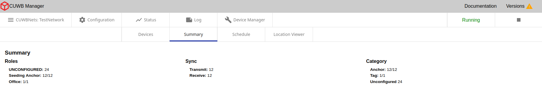 Status - Summary Tab