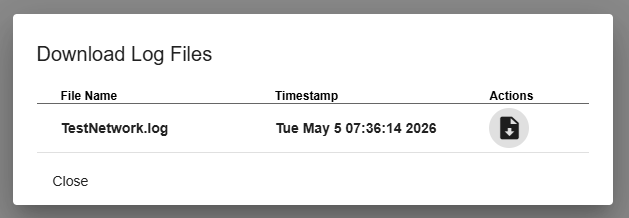 Download Logs Display