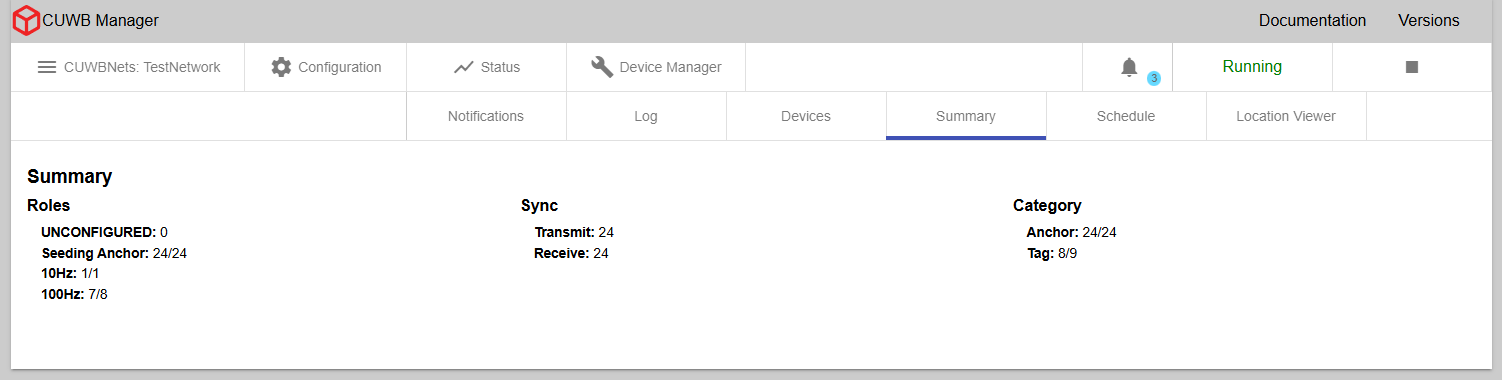 Status - Summary Tab