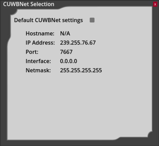 CUWB Viewer CuwbNet Selection